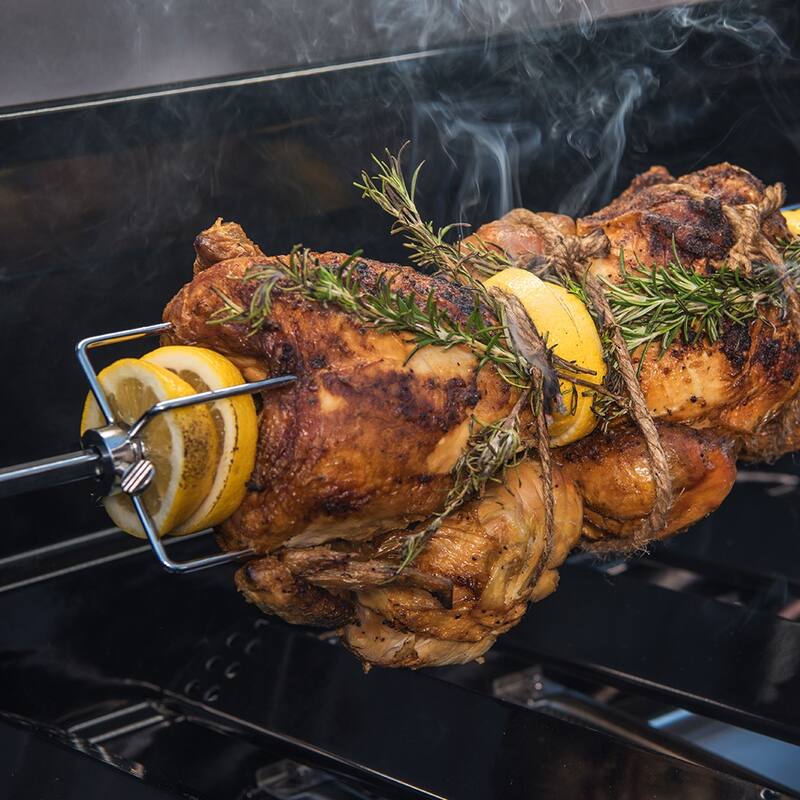 Spire 36" Stainless Steel Rotisserie Grilling Kit w/ Motor, 1/2" Rod, 4 Forks, & Hardware