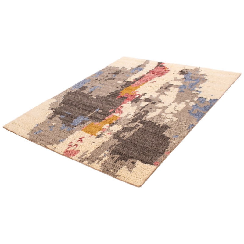 ECARPETGALLERY Hand-knotted Tangier Cream Wool Rug - 8'0 x 10'2