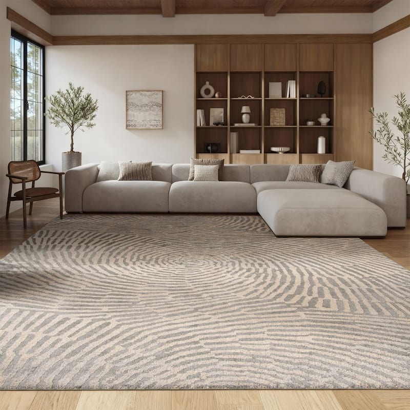 SAFAVIEH Meadow Isgard Modern Abstract Rug - 11' x 15' - Taupe
