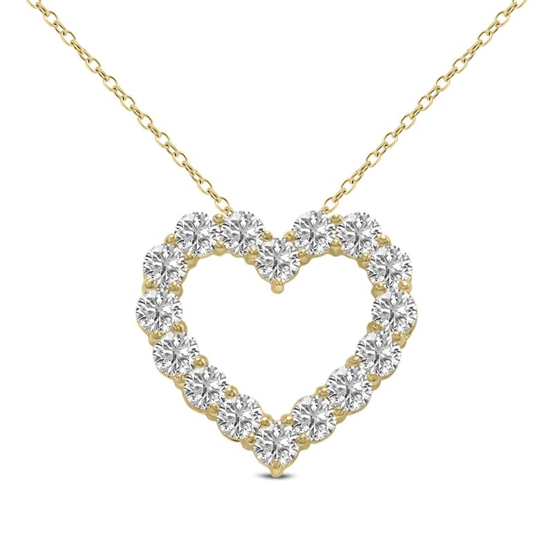Marquee 1 Carat TW Lab Grown Diamond Heart Shape Pendant in 14K Yellow Gold