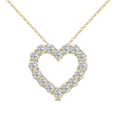 Marquee 1 Carat TW Lab Grown Diamond Heart Shape Pendant in 14K Yellow Gold