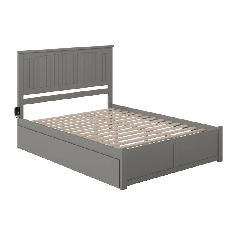 Renaissance Grey Platform Bed with Trundle - Twin XL Bed Frame & Slat Kit - 800lb Capacity