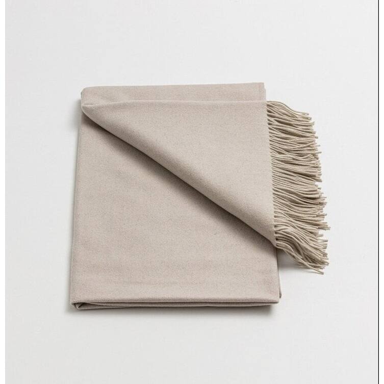Pure Cashmere Throw Blanket – Soft & Naturally Warm - Cream