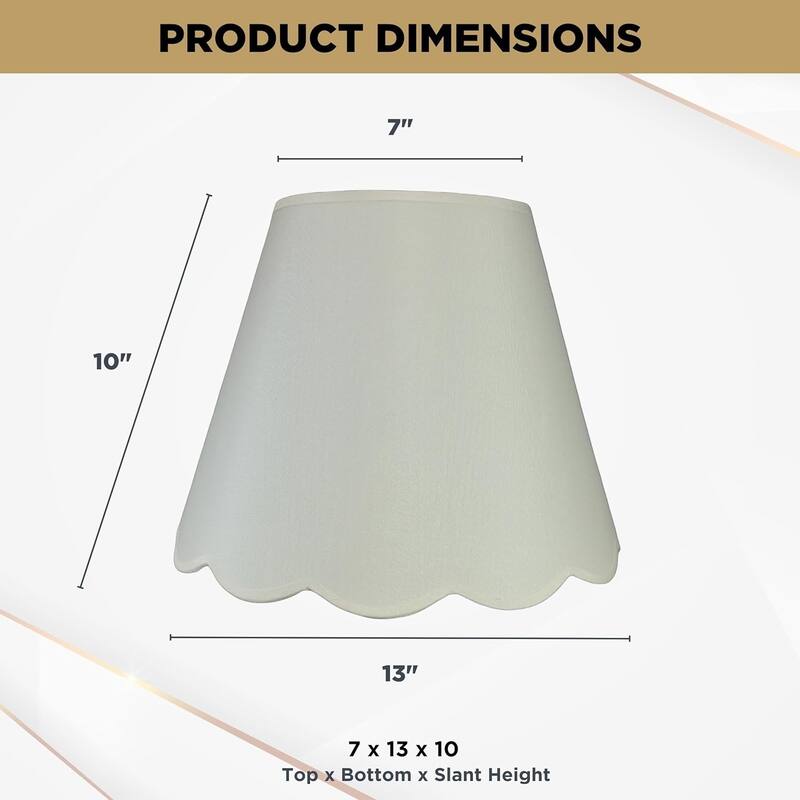 Royal Designs Scallop Empire Lamp Shade Set of 2 - 7 x 13 x 10