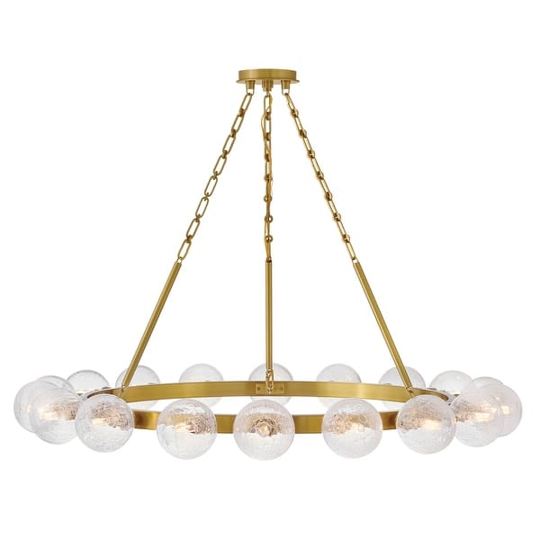 slide 1 of 1, Fredrick Ramond FR30525 Coco 18 Light 44" Wide Ring Chandelier with Lacquered Brass