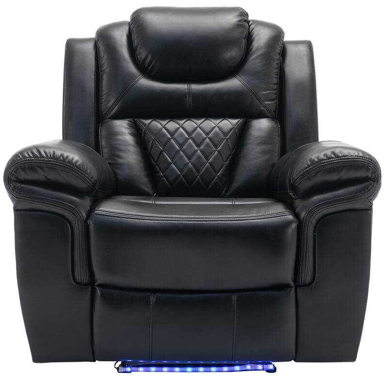 Merax Home Theater Seating Manual Recliner Chair with LED Light Strip