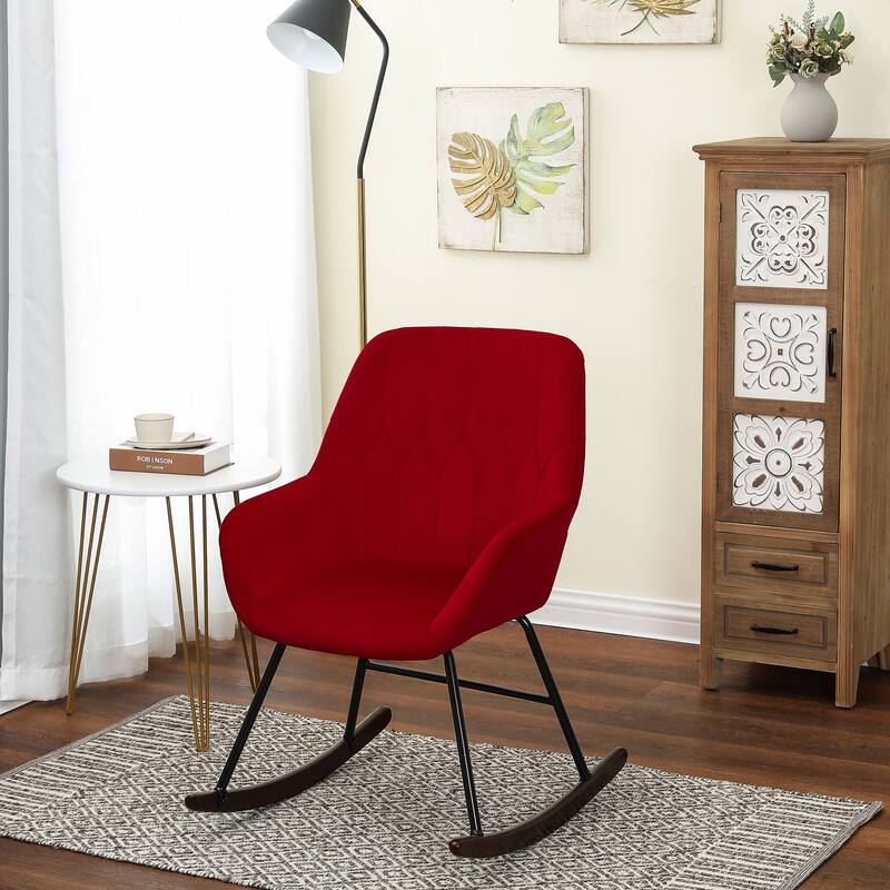 Upholstered Velvet Rocking Chair