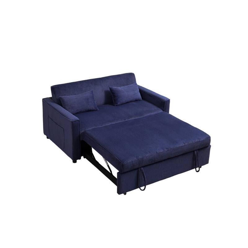 Futon convertible 3-in-1 sofa bed with adjustable backrest and pillow