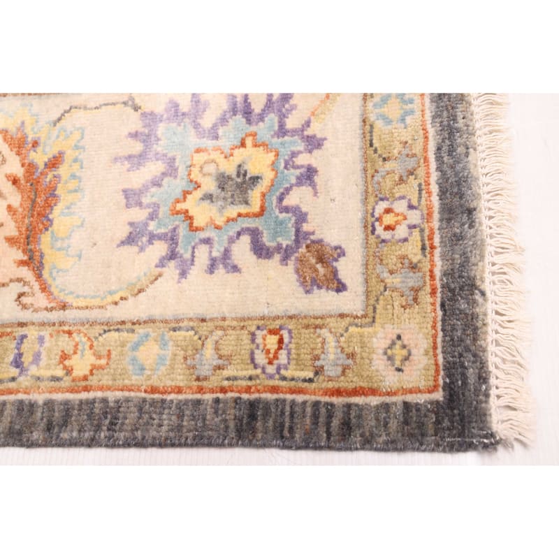 ECARPETGALLERY Hand-knotted Modern Oushak Charcoal Wool Rug - 8'1 x 11'5