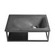 preview thumbnail 3 of 8, Lisse 24” Rectangle Concrete Wall-Mount Bathroom Sink in Dark Grey