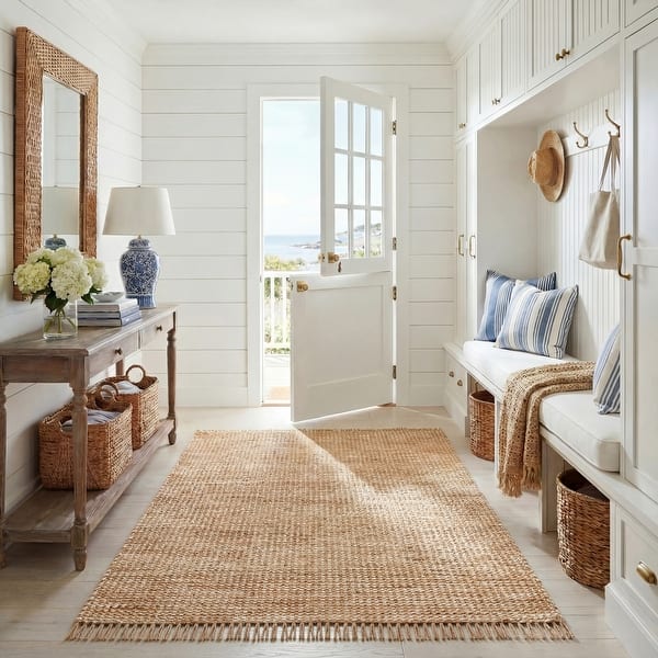 slide 2 of 8, SAFAVIEH Handmade Natural Fiber Barbera Farmhouse Tassel Jute Rug