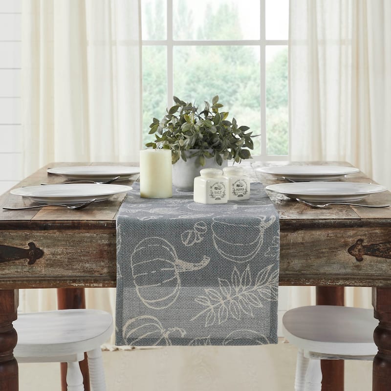 Silhouette Pumpkin Grey Runner 12x36 - 12x36