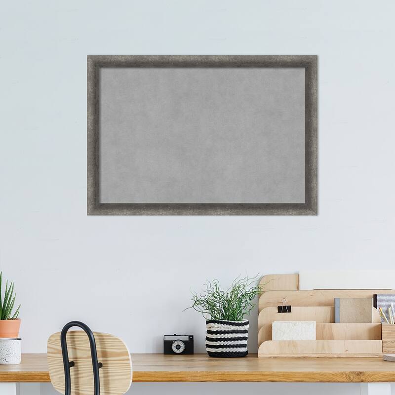 Amanti Art Burnished Concrete Narrow Framed Magnetic Board