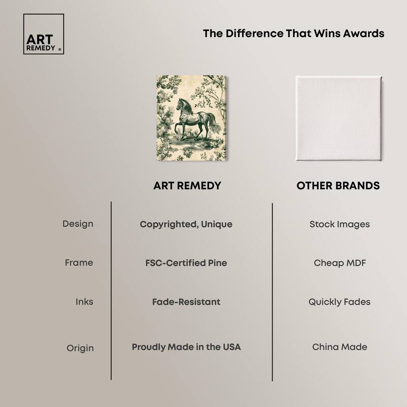 Equestrian Etching Canvas by Art Remedy, Gallery Wrapped