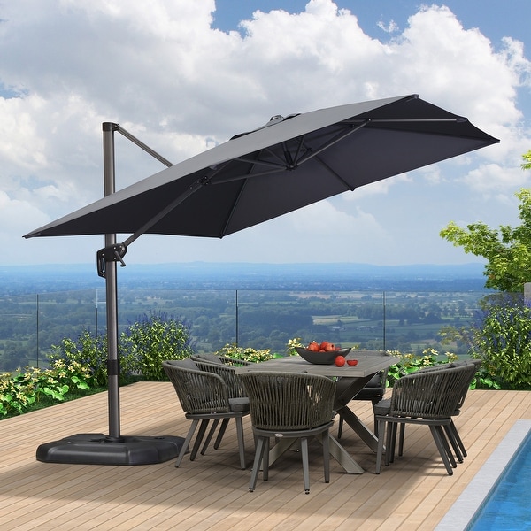 PURPLE LEAF 9 x 11.5 ft 360 Degree Rotation Patio Cantilever