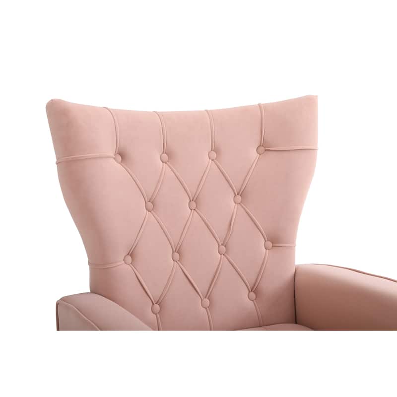 31.5" Velvet Button Tufted Arm Chair