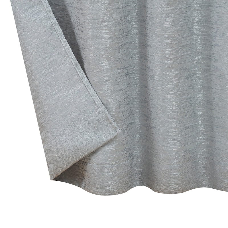 Creative Home Ideas Melinda Lurex Jacquard Back Tab Window Curtain Panel Pair with Tiebacks
