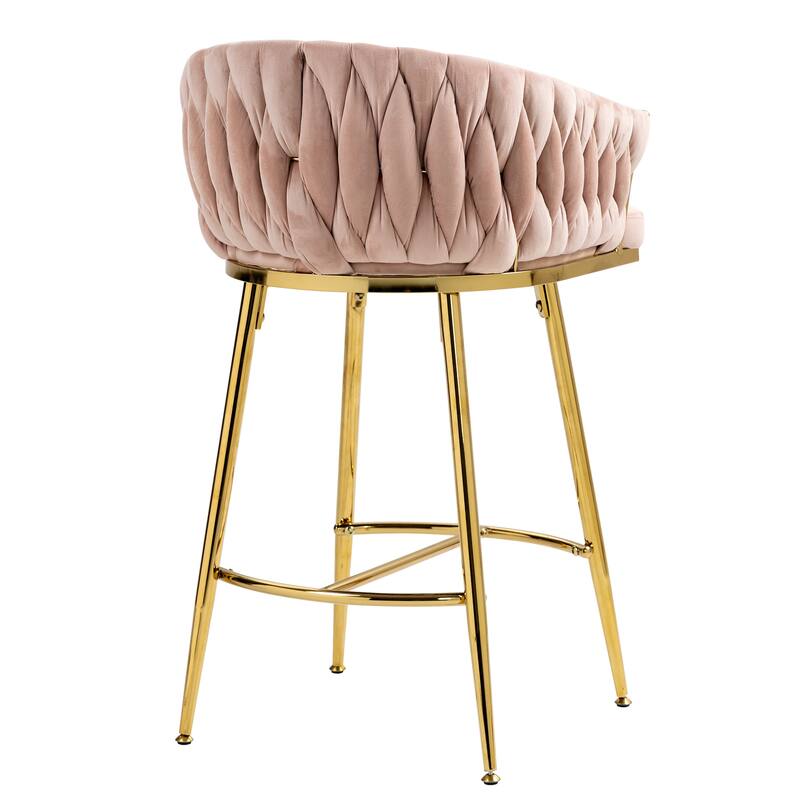 Velvet Bar stools With Wave back
