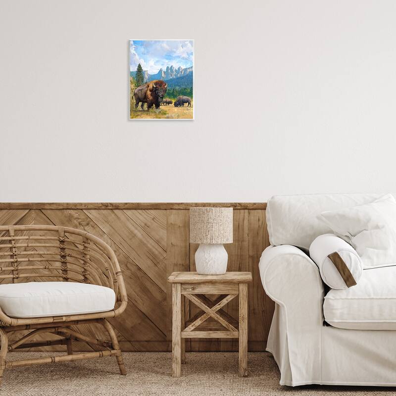 Stupell Grazing Bison Desert Abstraction Wall Plaque Art Design By David Owens