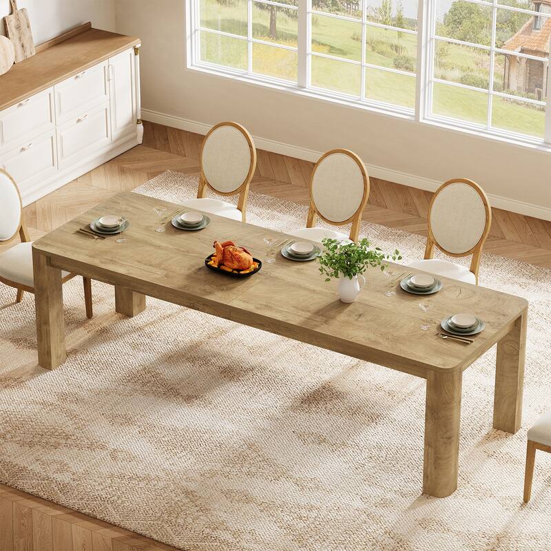 78.7-Inch Farmhouse Kitchen Table with Rounded Edges