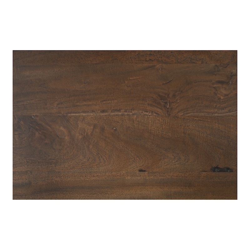 NADAAL STUDIOS Elowynne Console Table, Reclaimed Neem Wood with Twin Cylindrical Bases, Warm Brown