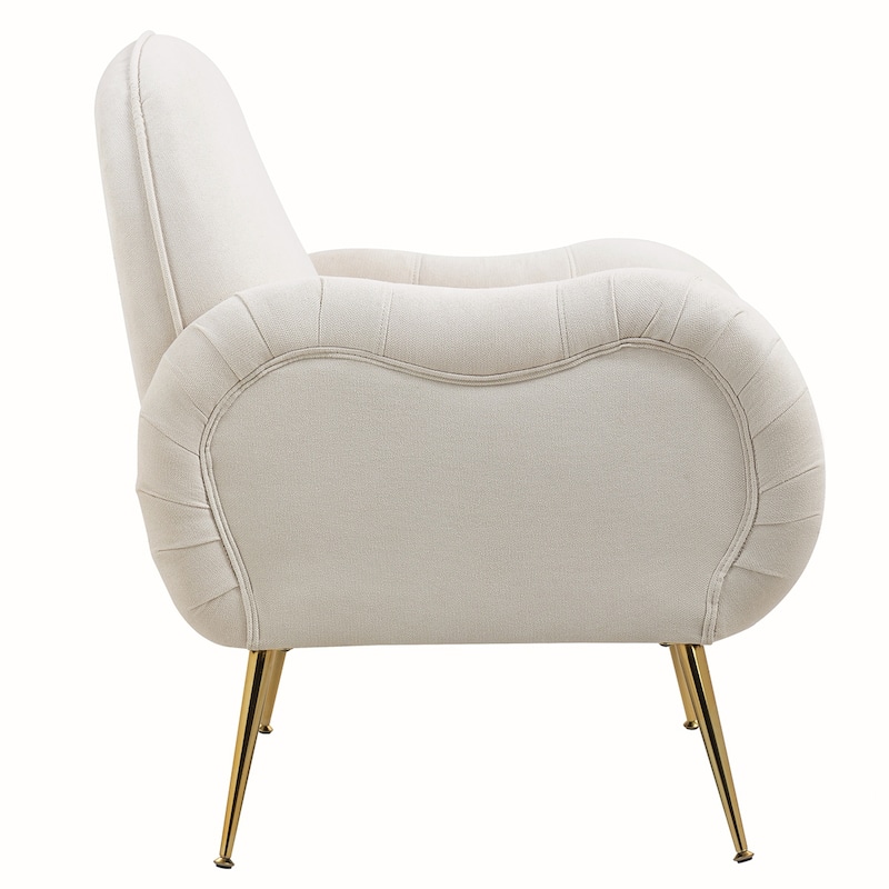 Accent Chair With Metal Gold Legs