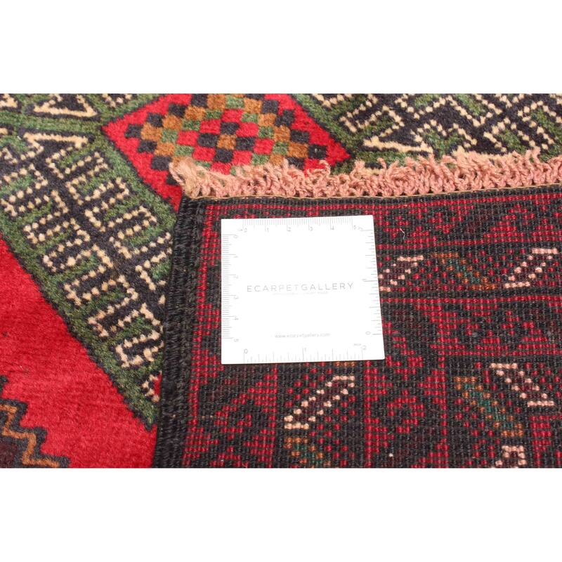 ECARPETGALLERY Hand-knotted Teimani Red Wool Rug - 3'1 x 4'9