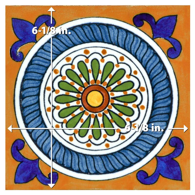 Merola Tile Provincial Deco Cabeca 6" x 6" Porcelain Wall Tile - (1 Tile)