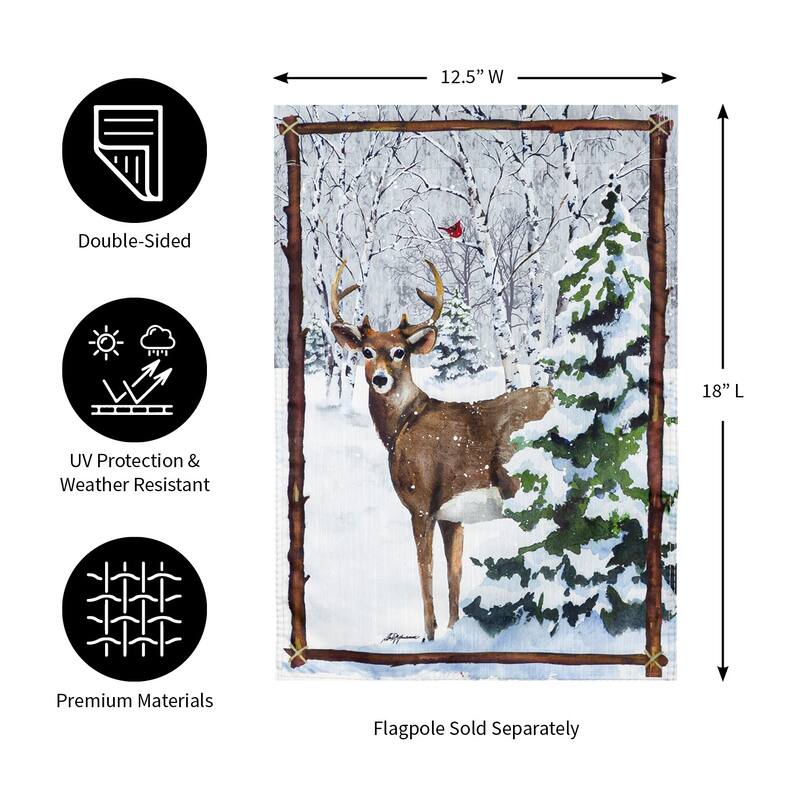 12.5 in. x 18 in. Winter's Whisper Garden Strie Flag