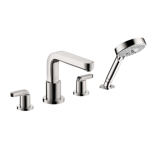 Hansgrohe 31448 Metris S Deck Mounted Roman Tub Filler with Diverter, Metal Lever Handles and 2.0 GPM Multi Function Hand