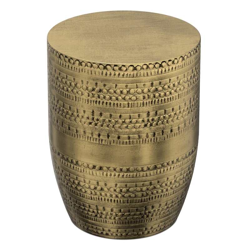 WYNDENHALL Jean 15" Wide Tribal Pattern Metal Accent Table & Assembled - 15"w x 15" d x 20" h