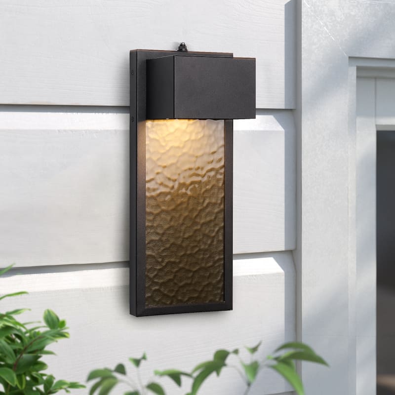 1-Light Matte Black Outdoor Integrated LED Wall Sconce