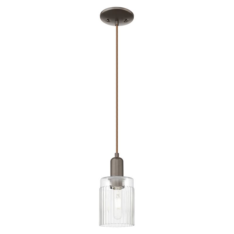 Innovations Lighting Endless Possibilities Arcadia - Hadley - 1 Light 5" Cord Hung Mini Pendant - Clear/Oil Rubbed Bronze