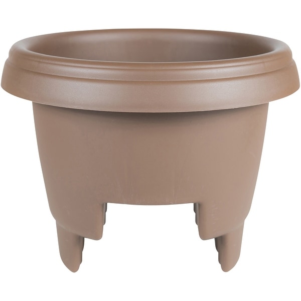 Bloem Round Deck Rail Planter 12"-Chocolate
