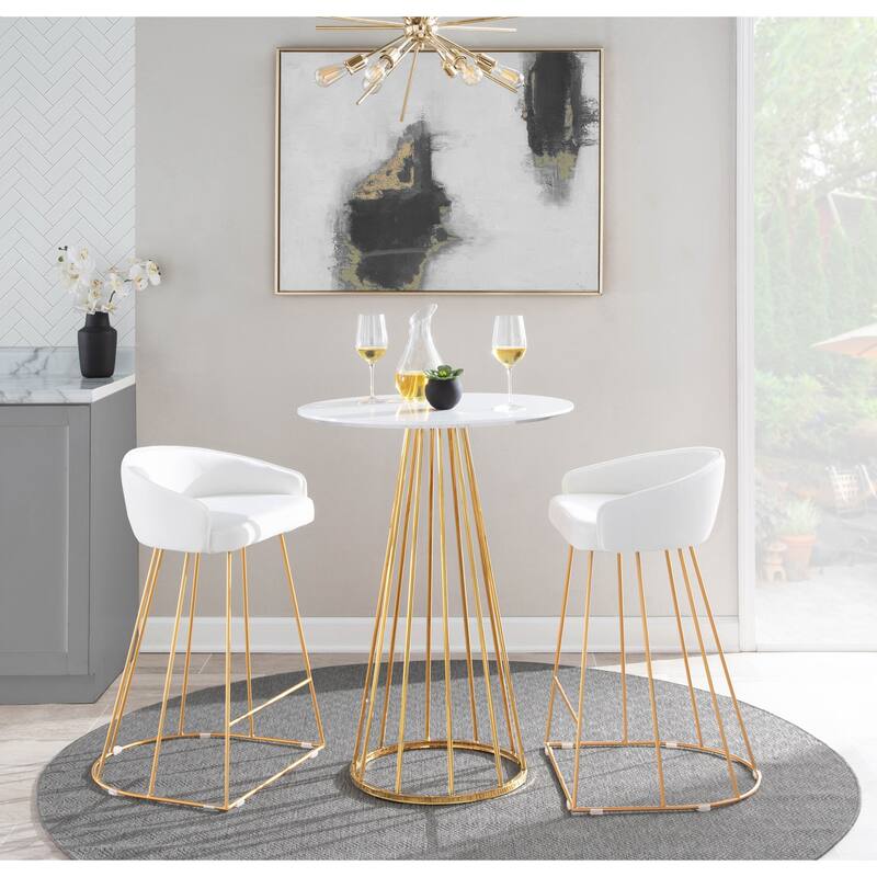 Silver Orchid Haid Velvet Upholstered Counter Stool (Set of 2)
