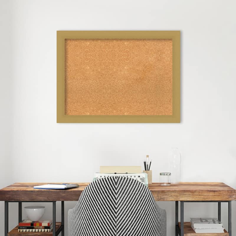 Grace Brushed Gold Framed Natural Corkboard Bulletin Board