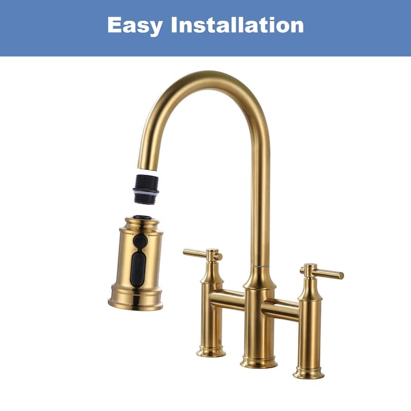 WOWOW Pull Down Kitchen Faucet Spray Head with 9 Adapters Kit