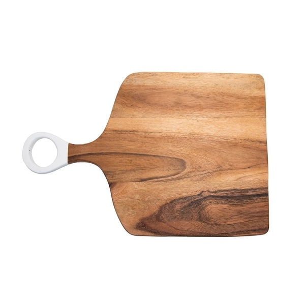 10 in. L x 12 in. W Acacia Cutting Board with Leather Handle 10 in. L x 12 in. W Acacia Cutting Board with Leather Handle