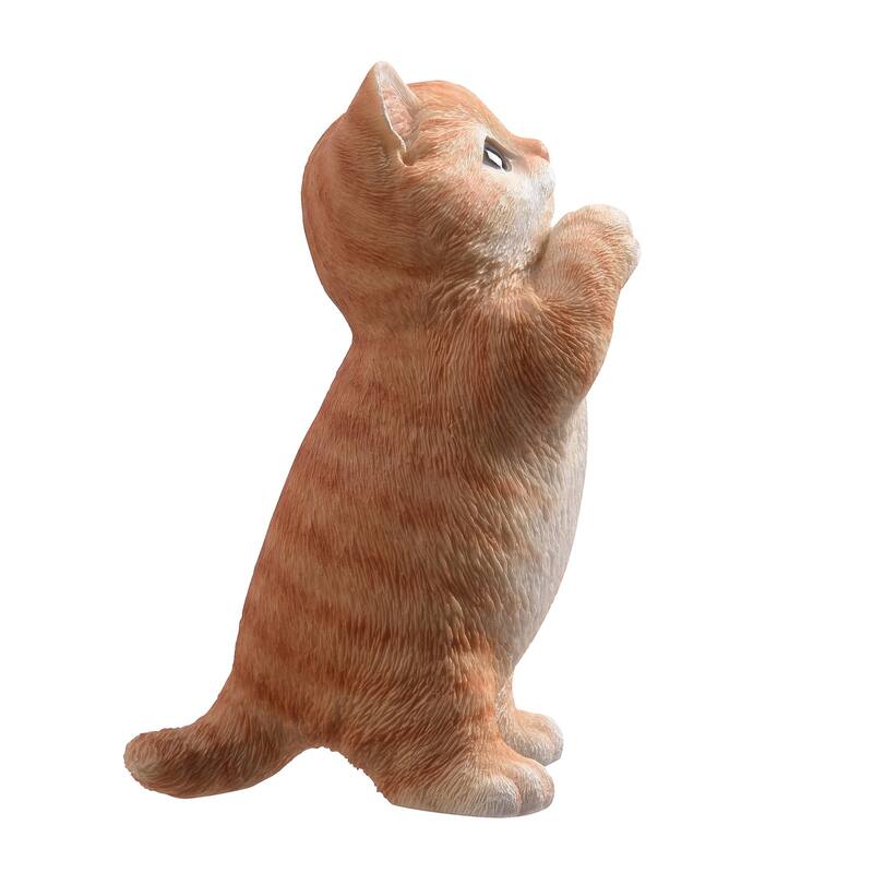 Praying Tabby Cat Outdoor Garden Statue - 6.75"