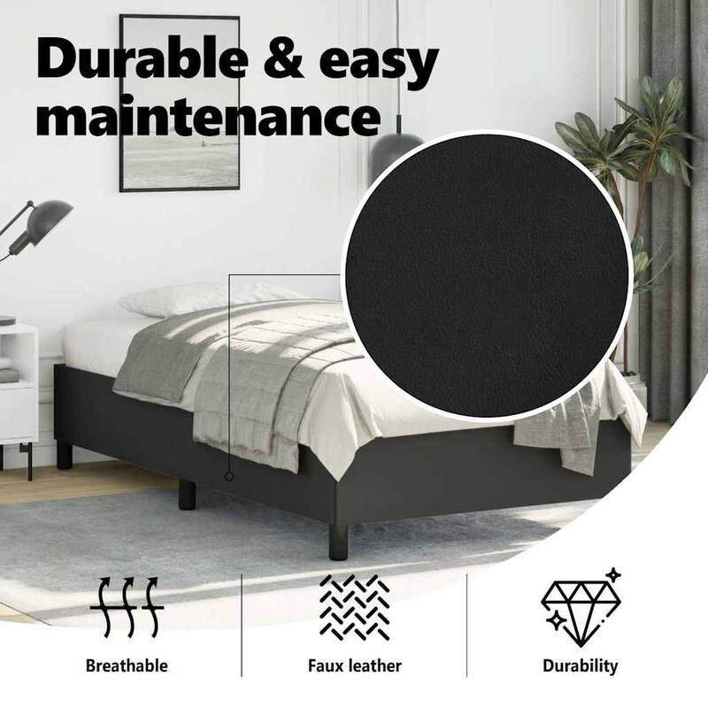 vidaXL Bed Frame, Faux Leather, No Mattress