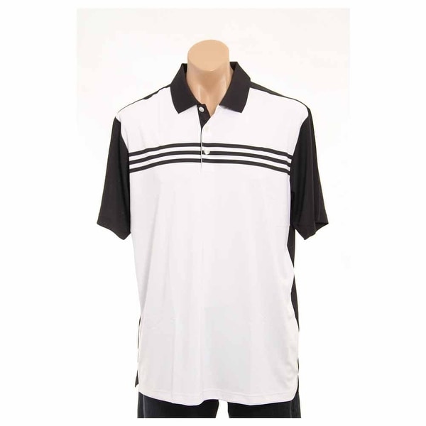 adidas men's climacool 3 stripes chest short sleeve polo