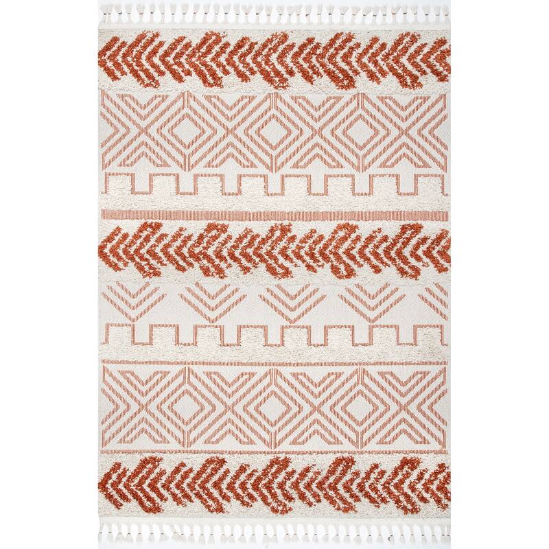 Nuloom Zuri Shaggy Banded Tribal Area Rug
