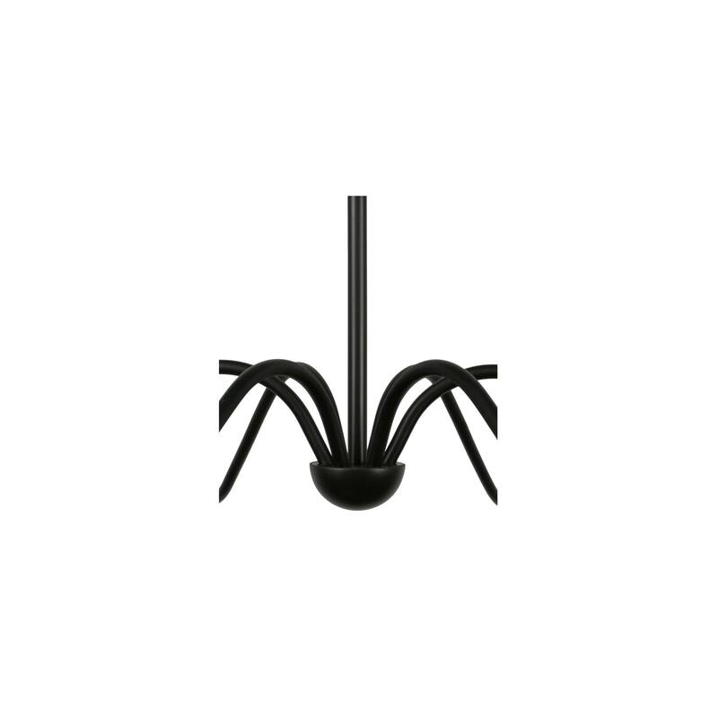 NADAAL STUDIOS Zeven Pendant Lamp, Curved Blackened Bronze Steel Frame with Linen Blend Shades, Black