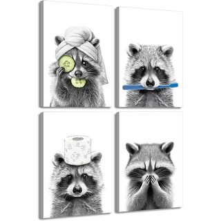 4pcs Adorable Bathroom Canvas Wall Art - Bed Bath & Beyond - 43843927