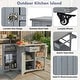 preview thumbnail 4 of 53, Outdoor Kitchen Island with Stainless Steel Top & Storage, Lockable Wheels