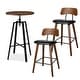 preview thumbnail 32 of 60, Glitzhome Industrial Modern Adjustable Bar Table Rustic Steel 3-Piece Pub Sets Brown-2