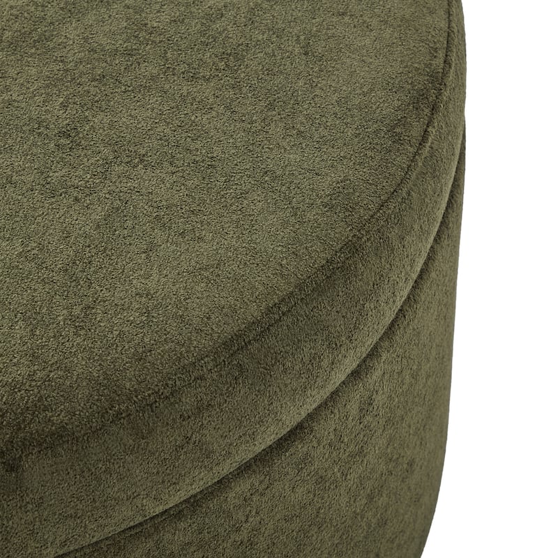 Christopher Knight Home - Rowan Modern Round Upholstered Storage Ottoman with Wood Base