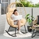 preview thumbnail 31 of 35, Moasis Cushioned Egg Chair with Rocker, PE Wicker