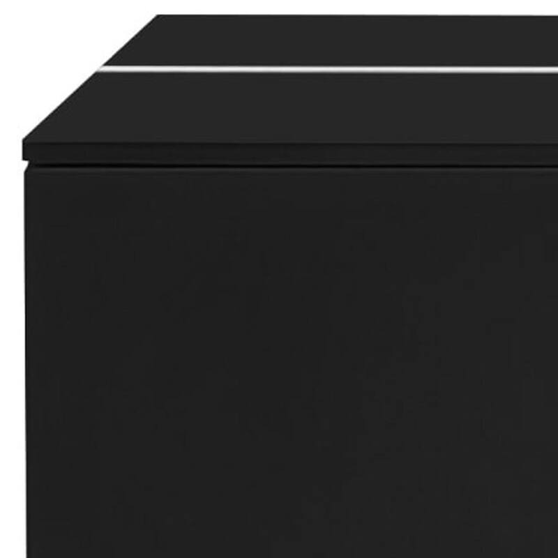 HomeRoots 47" Black Wood Extendable Coffee Table With Storage - 47.20 in. x 15.60 in. x 23.60 in.