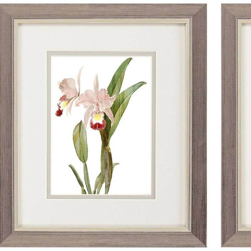 HomeRoots Set Of Two Floral Beauty I Silver Framed Wall Art